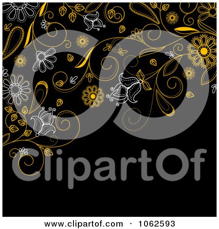 Clipart Black Floral Background 1 - Royalty Free Vector Clip Art Illustration by Vector Tradition SM