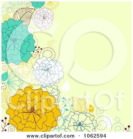Clipart Yellow Floral Background 2 - Royalty Free Vector Illustration by Vector Tradition SM