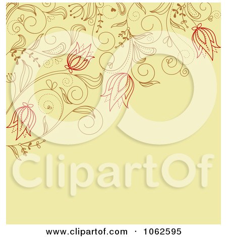 Clipart Tan Floral Background 2 - Royalty Free Vector Clip Art Illustration by Vector Tradition SM
