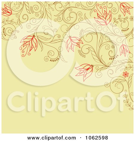 Clipart Tan Floral Background 1 - Royalty Free Vector Clip Art Illustration by Vector Tradition SM