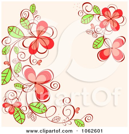 Clipart Pink Floral Background 16 - Royalty Free Vector Illustration by Vector Tradition SM