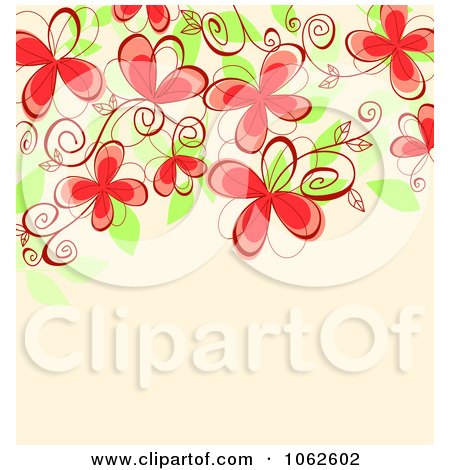 Clipart Pink Floral Background 9 - Royalty Free Vector Illustration by Vector Tradition SM