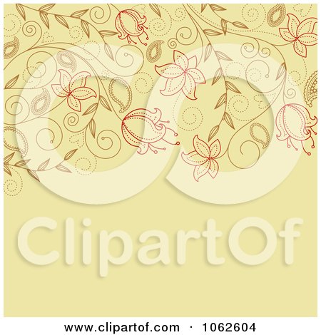 Clipart Tan Floral Background 3 - Royalty Free Vector Clip Art Illustration by Vector Tradition SM