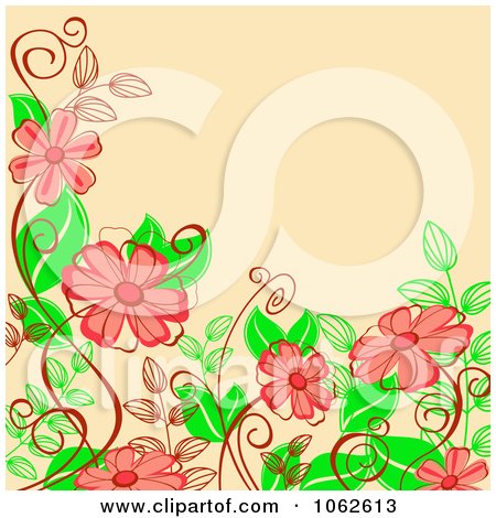 Clipart Pink Floral Background 13 - Royalty Free Vector Illustration by Vector Tradition SM