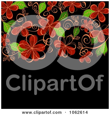Clipart Black Floral Background 2 - Royalty Free Vector Clip Art Illustration by Vector Tradition SM