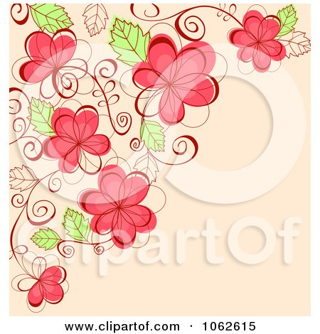Clipart Pink Floral Background 20 - Royalty Free Vector Illustration by Vector Tradition SM