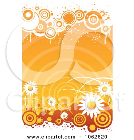 Clipart Orange Floral Background 2 - Royalty Free Vector Illustration by Vector Tradition SM
