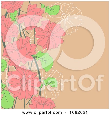 Clipart Pink Floral Background 8 - Royalty Free Vector Illustration by Vector Tradition SM