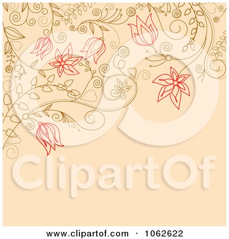 Clipart Pink Floral Background 7 - Royalty Free Vector Illustration by Vector Tradition SM