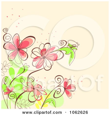 Clipart Pink Floral Background 6 - Royalty Free Vector Illustration by Vector Tradition SM