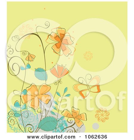 Clipart Yellow Floral Background 3 - Royalty Free Vector Illustration by Vector Tradition SM