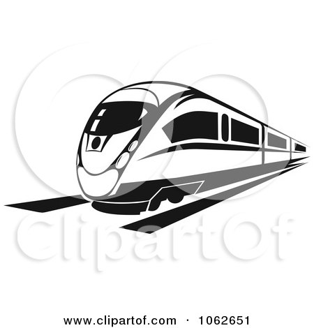 Clipart Subway Train In Black And White 4 - Royalty Free Vector Illustration by Vector Tradition SM