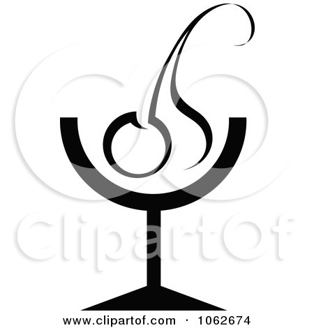 Clipart Cocktail In Black And White 2 - Royalty Free Vector Illustration by Vector Tradition SM