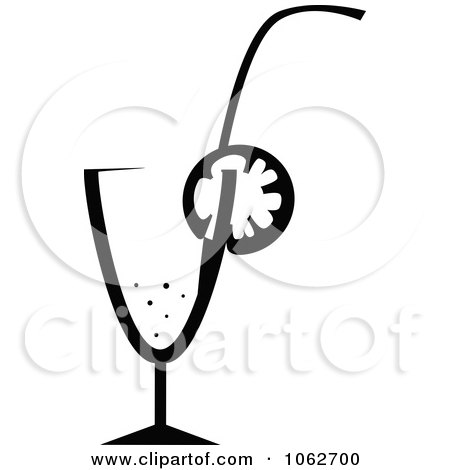 Clipart Cocktail In Black And White 3 - Royalty Free Vector Illustration by Vector Tradition SM