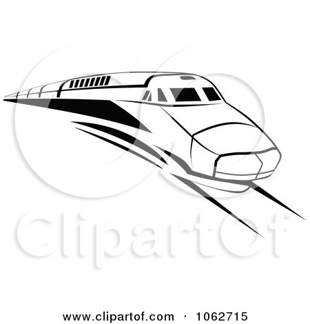 Clipart Subway Train In Black And White 2 - Royalty Free Vector Illustration by Vector Tradition SM
