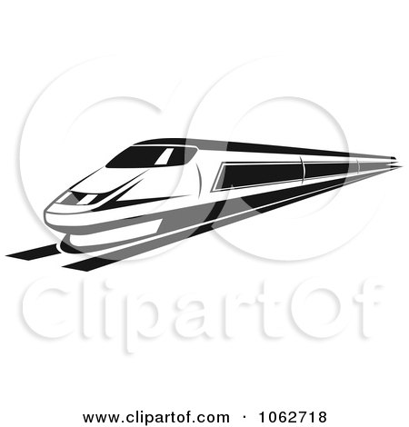 Clipart Subway Train In Black And White 3 - Royalty Free Vector Illustration by Vector Tradition SM