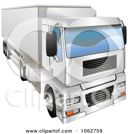 Clipart 3d Haulage Big Rig Truck - Royalty Free Vector Illustration by AtStockIllustration