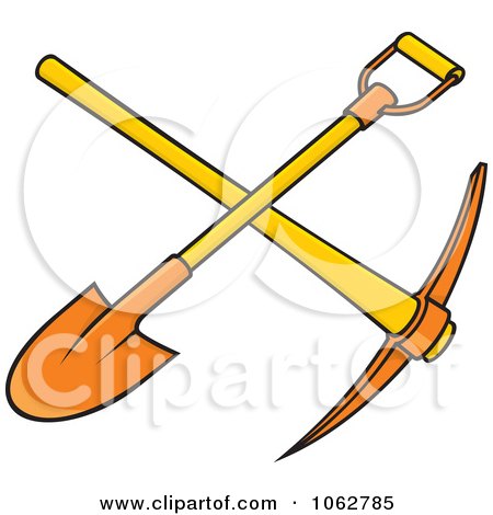 Clipart Shovel And Pickaxe - Royalty Free Vector Illustration by Any Vector