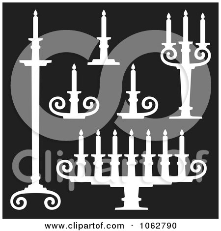 Clipart Candle Holders Digital Collage - Royalty Free Vector Illustration by Any Vector