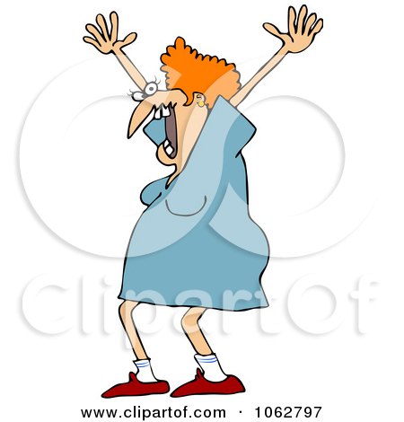 Clipart Scared Woman Screaming - Royalty Free Vector Illustration by djart