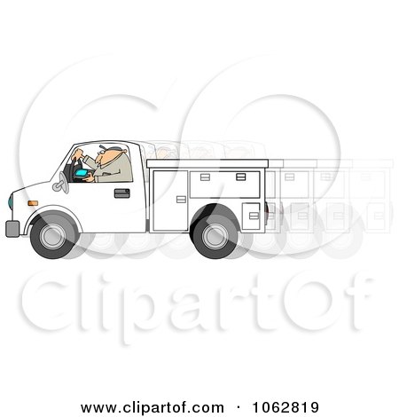 Clipart Utility Work Texting While Driving - Royalty Free Illustration by djart