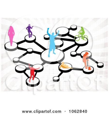 Clipart Social Networking People Connected 3 - Royalty Free Illustration by Arena Creative