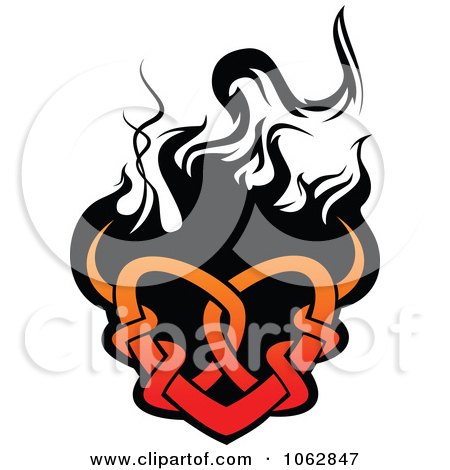 Clipart Tribal Heart With Flames 1 - Royalty Free Vector Illustration by Vector Tradition SM