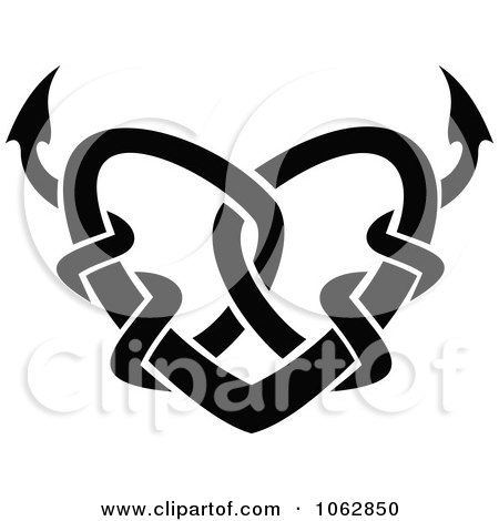 Clipart Tribal Heart Black And White 5 - Royalty Free Vector Illustration by Vector Tradition SM