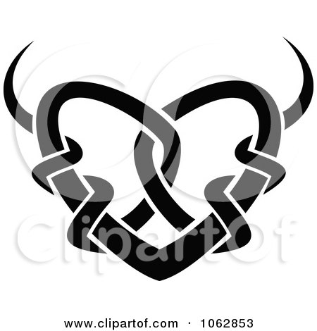Clipart Tribal Heart Black And White 6 - Royalty Free Vector Illustration by Vector Tradition SM