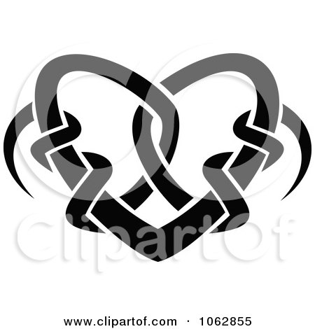 Clipart Tribal Heart Black And White 3 - Royalty Free Vector Illustration by Vector Tradition SM
