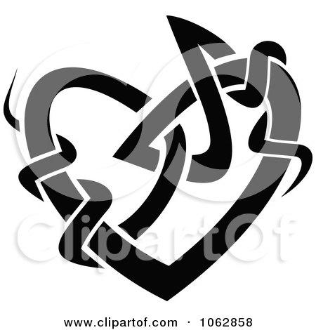 Clipart Tribal Heart Black And White 4 - Royalty Free Vector Illustration by Vector Tradition SM
