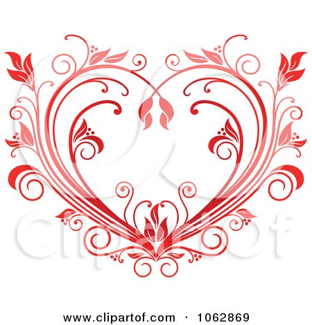 Clipart Floral Red Heart 1 - Royalty Free Vector Illustration by Vector Tradition SM