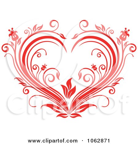 Clipart Floral Red Heart 2 - Royalty Free Vector Illustration by Vector Tradition SM
