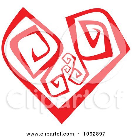 Clipart Red Swirl Heart 1 - Royalty Free Vector Illustration by Vector Tradition SM