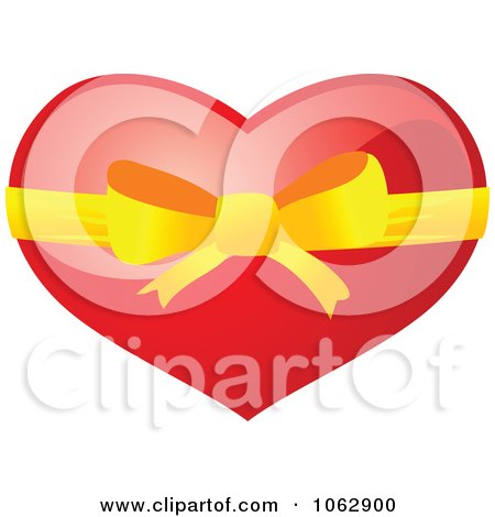 Clipart 3d Bow On A Heart - Royalty Free Vector Illustration by Vector Tradition SM