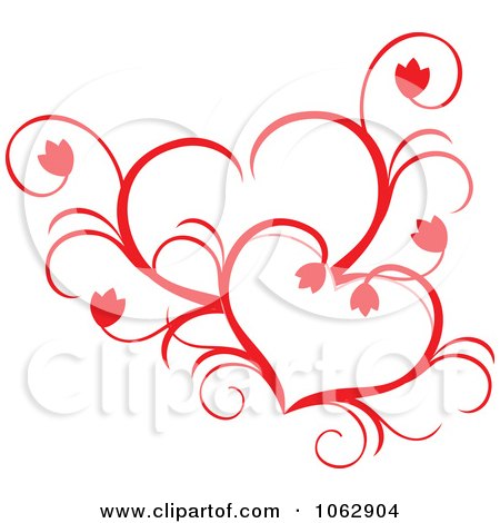 Clipart Floral Red Heart 12 - Royalty Free Vector Illustration by Vector Tradition SM