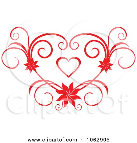 Clipart Floral Red Heart 8 - Royalty Free Vector Illustration by Vector Tradition SM