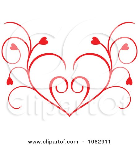 Clipart Floral Red Heart 13 - Royalty Free Vector Illustration by Vector Tradition SM