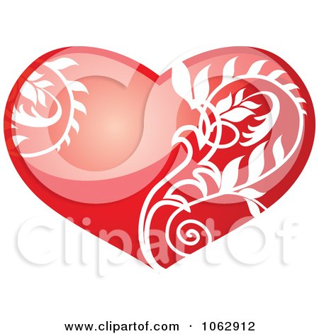 Clipart 3d Heart And Vine - Royalty Free Vector Illustration by Vector Tradition SM