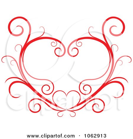 Clipart Floral Red Heart 11 - Royalty Free Vector Illustration by Vector Tradition SM