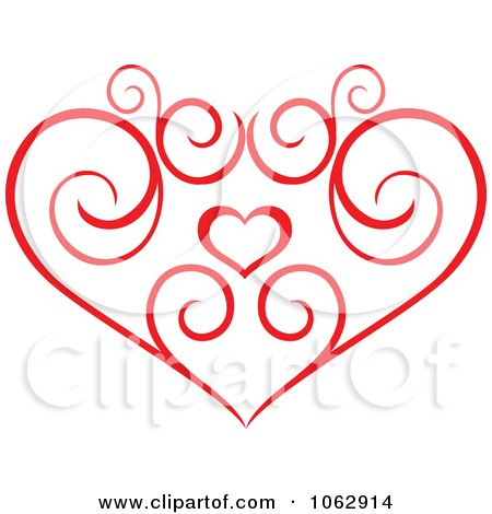 Clipart Floral Red Heart 9 - Royalty Free Vector Illustration by Vector Tradition SM