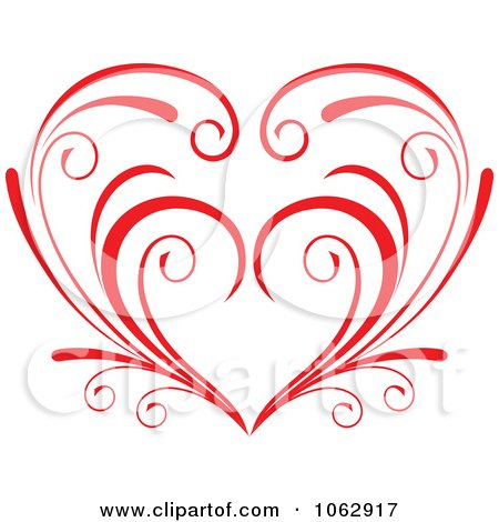 Clipart Floral Red Heart 10 - Royalty Free Vector Illustration by Vector Tradition SM