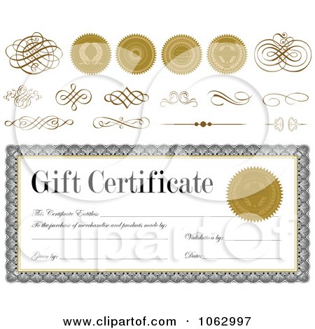 Clipart Gift Certificate Design Elements 3 - Royalty Free Vector Illustration by BestVector