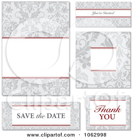 Clipart Gray Victorian Wedding Design Elements Digital Collage - Royalty Free Vector Illustration by BestVector