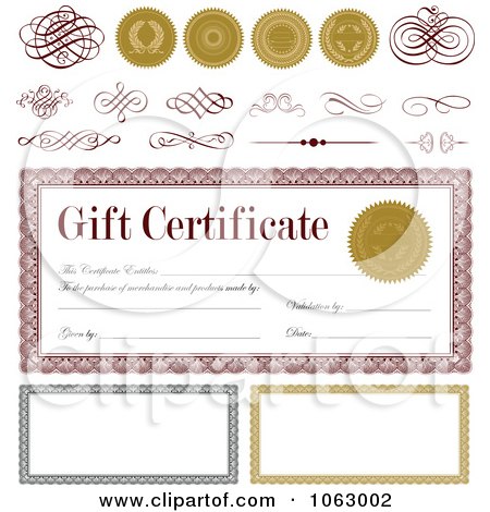 Clipart Gift Certificate Design Elements 2 - Royalty Free Vector Illustration by BestVector