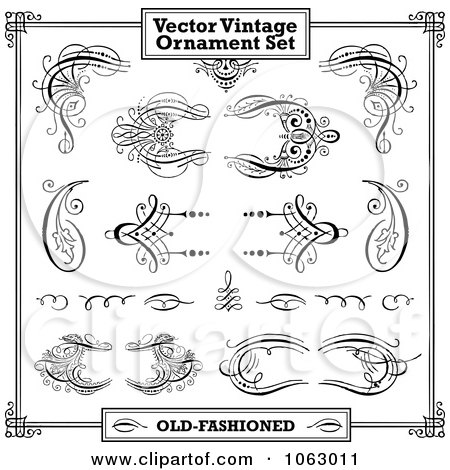 Clipart Vintage Design Elements Digital Collage 3 - Royalty Free Vector Illustration by BestVector