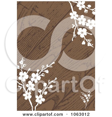 Clipart White Blossoms And Wood Invitation Background - Royalty Free Vector Illustration by BestVector