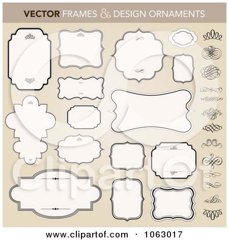 Clipart Frames Digital Collage - Royalty Free Vector Illustration by BestVector