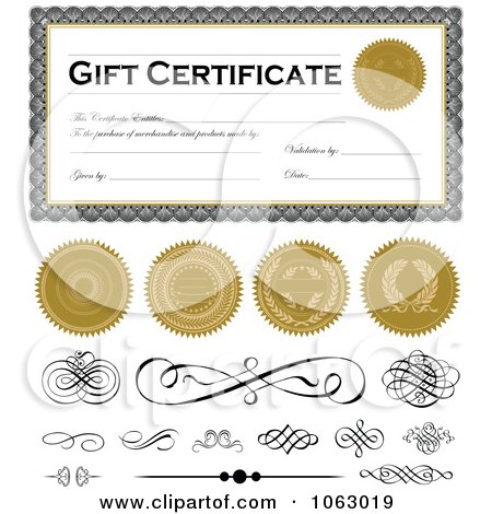 Clipart Gift Certificate Design Elements 4 - Royalty Free Vector Illustration by BestVector