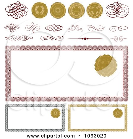 Clipart Gift Certificate Design Elements 1 - Royalty Free Vector Illustration by BestVector